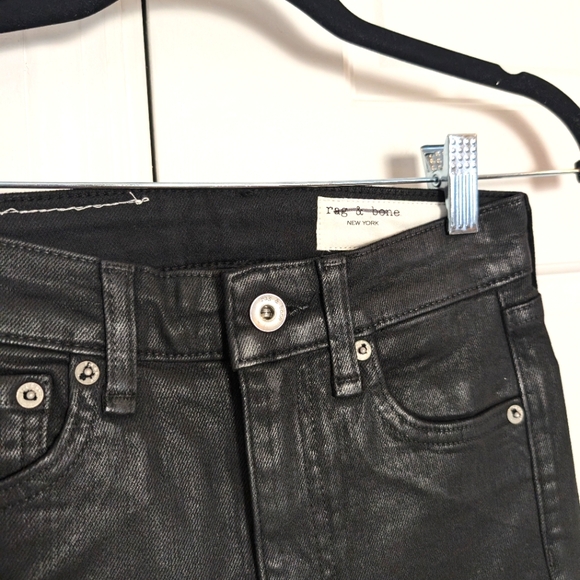 NEW Rag & Bone New York | Nina Skinny High-Rise Jean in Coated Black | Size 24 - Picture 7 of 10